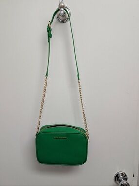 Michael Kors Green Crossbody with Gold Chain Strap